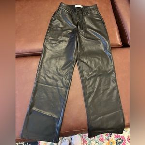 Abercrombie Curve Love Leather 90’s Straight Pants